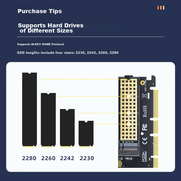 EB-LINK PCIe 4.0 X16 to M2 Expansion Card, Full Speed 64Gbps Single Port M.2 Interface, NVMe Adapter Card for SSD Solid State Drive - изображение 8