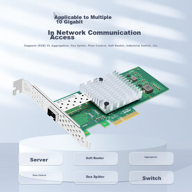 EB-LINK Intel 82599 Чіп PCI-E X4, 10-гігабітна однопортова оптоволоконна мережева карта, X520-DA1, мережевий адаптер сервера SFP+, E10G41BF - изображение 7