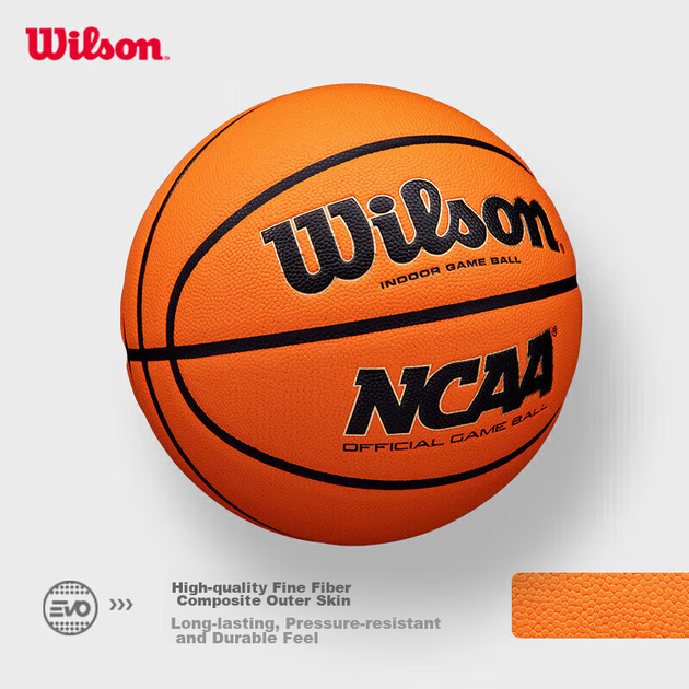Официальный соревновательный мяч Wilson NCAA EVO NXT, полноразмерный баскетбольный мяч для игр в помещении в старшей школе, микрофибра, размер 7. - изображение 10