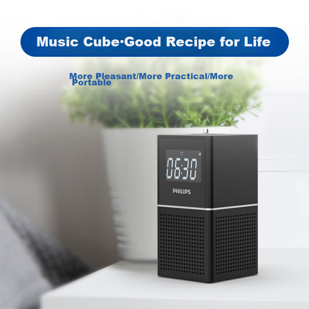 PHILIPS TAR2568 Bluetooth-радіо годинник, Bluetooth-колонка, приліжковий будильник, USB-програвач TF-карт, домашнє радіо з літієвим акумулятором - зображення 8