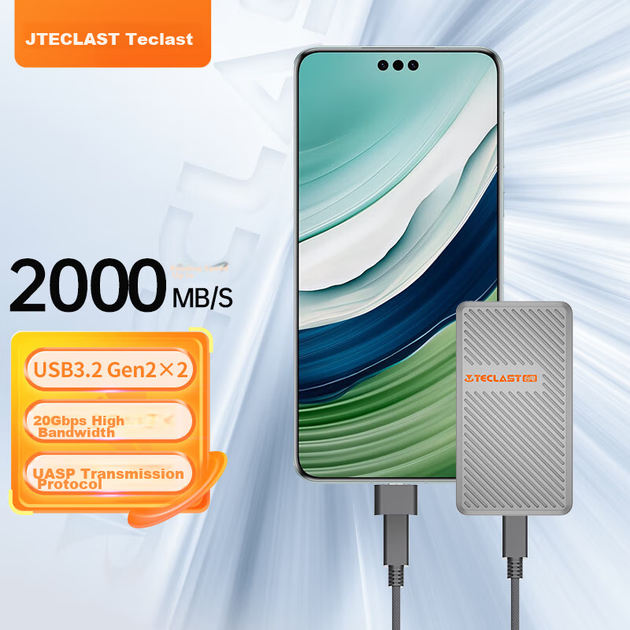 SSD диск Teclast PD20 1TB USB 3.2 Gen 2x2 Type-C (TP1TBPD20) External Grey - зображення 4