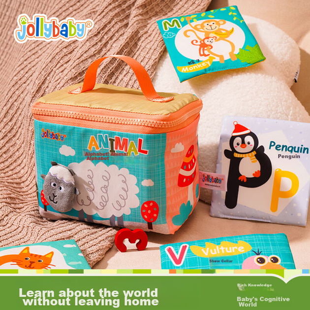 Книжка Jollybaby тканевая развивающая с карточками для распознавания - Фото 4 Книжка Jollybaby тканевая развивающая с карточками для распознавания - изображение 4