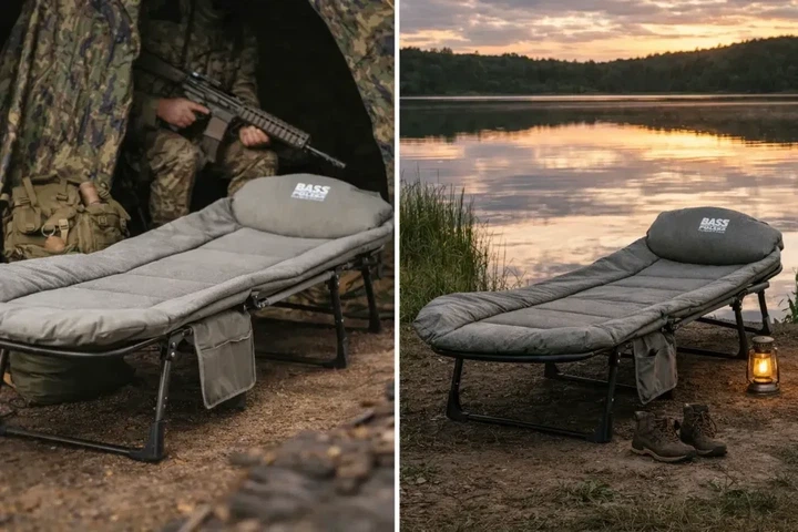 Раскладная военная походная кровать Bass Polska BH 31008 серый 200х64х30 см - Фото 7 Раскладная военная походная кровать Bass Polska BH 31008 серый 200х64х30 см - изображение 7