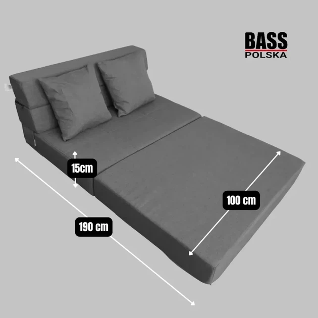 Раскладной двухместный диван 2в1 Bass Polska BH 31021 серый - изображение 6