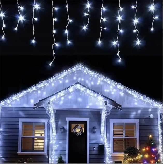 Светодиодная световая завеса 300 LED светодиодных бурулик для улицы холодно-белого а 1.5 Generic (LKS-300-ZB) - Фото 5 Светодиодная световая завеса 300 LED светодиодных бурулик для улицы холодно-белого а 1.5 Generic (LKS-300-ZB) - изображение 5
