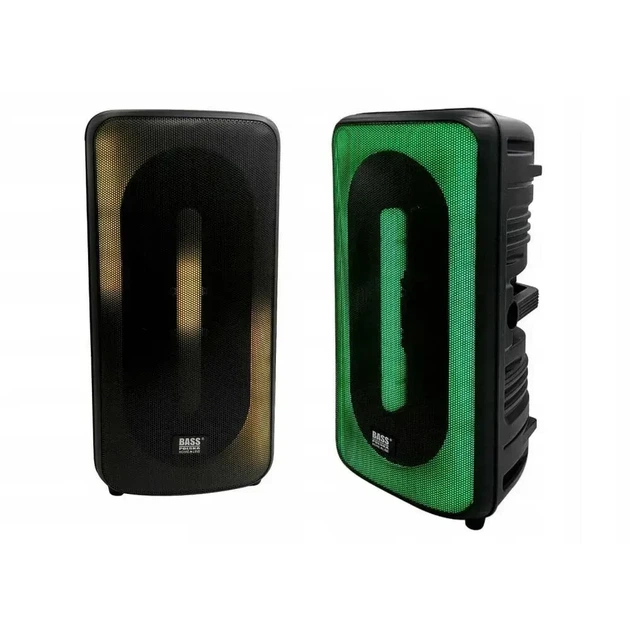 Портативная Bluetooth колонка с радио микрофоном и караоке Bass Polska BH 15945 250х520х200 мм синий - изображение 3