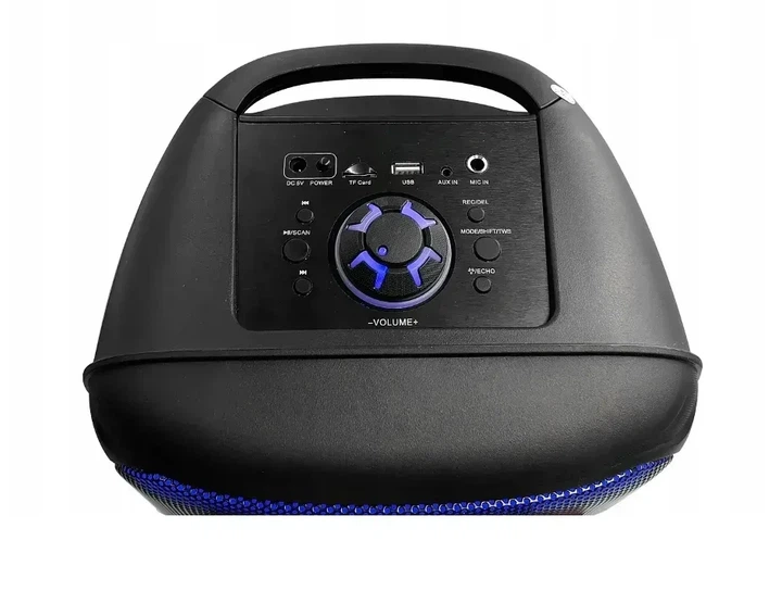 Портативная Bluetooth колонка с радио микрофоном и караоке Bass Polska BH 15945 250х520х200 мм синий - изображение 5