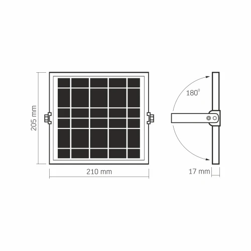 Прожектор LED, Videx, Grey, 16 Вт, 1400 Лм, сонячна панель, датчик руху (VL-FSO4-205-S) - зображення 9