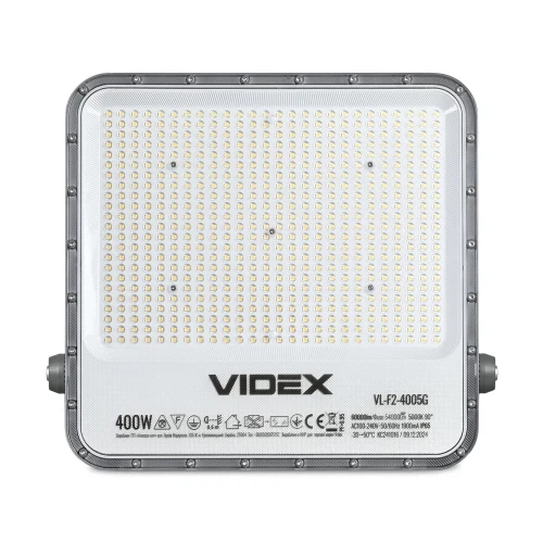 Прожектор LED, Videx Premium F2, Grey, 400 Вт, 60 000 Лм (VL-F2-4005G) - зображення 4