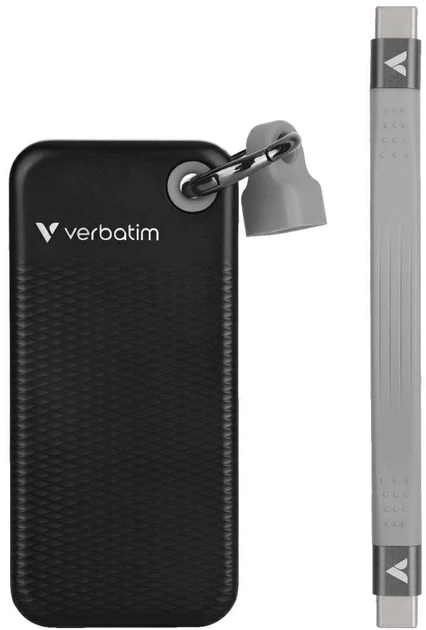 Dysk SSD Verbatim Pocket SSD 256GB USB-C 3.2 Gen 2 Type-C Black-Grey (23942324157) - Zdjęcie 2 Dysk SSD Verbatim Pocket SSD 256GB USB-C 3.2 Gen 2 Type-C Black-Grey (23942324157) - obraz 2