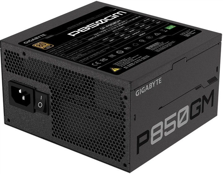 Блок живлення GIGABYTE P850GM 850 W 80 Plus Gold Fully Modular ATX чорний (1627581) - зображення 4