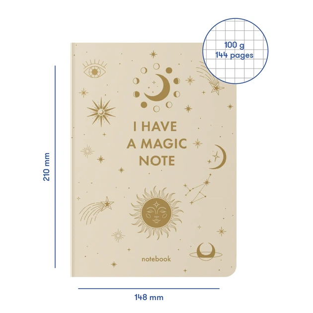 Блокнот ORNER "I HAVE A MAGIC NOTE" А5 144 аркуші у клітинку Бежевий - Фото 10 Блокнот ORNER "I HAVE A MAGIC NOTE" А5 144 аркуші у клітинку Бежевий - зображення 10