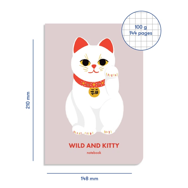 Блокнот ORNER Wild and Kitty А5 144 листа в клеточку Бежевый - изображение 9