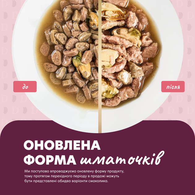 Консервированный корм Delickcious Кусочки с лососем и мидиями в соусе 85 г (B5410201) - изображение 4