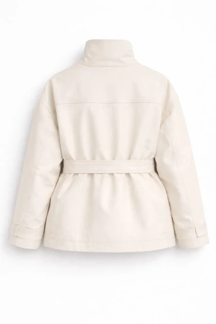 Тренч з високою горловиною OW003 2602050502110 L/XL Молочний - Фото 10 Тренч з високою горловиною OW003 2602050502110 L/XL Молочний - зображення 10
