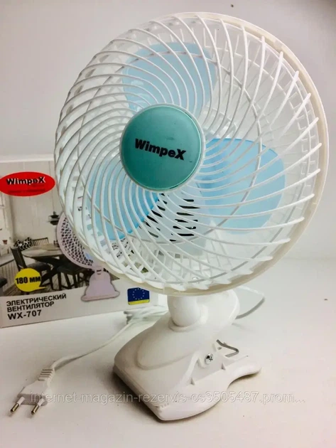 Настольный мини вентилятор с прищепкой Table Fan Wimpex WX 707 50 Вт 18 см - Фото 7 Настольный мини вентилятор с прищепкой Table Fan Wimpex WX 707 50 Вт 18 см - изображение 7