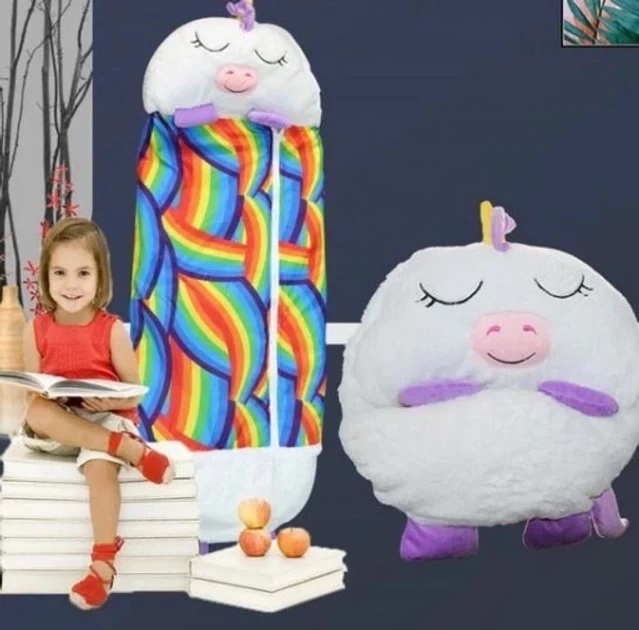 Детский спальный мешок-плюшевая игрушка подушка Единорог Baby sleeping bag Size S WHITE 3в1 теплый - Фото 3 Детский спальный мешок-плюшевая игрушка подушка Единорог Baby sleeping bag Size S WHITE 3в1 теплый - изображение 3