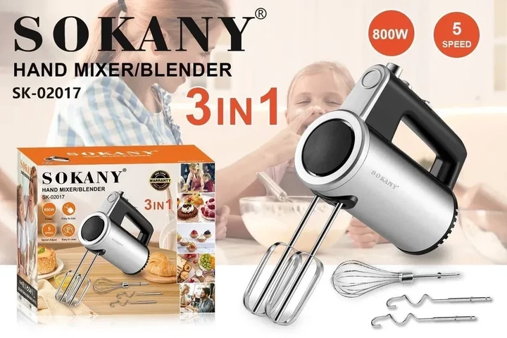 Миксер ручной электрический 3в1 SOKANY SK-02017, 800Вт – фото