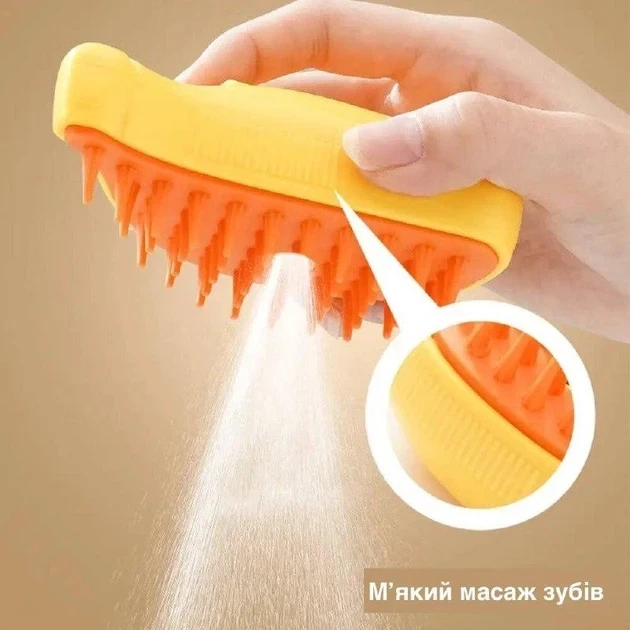 Щетка с паром для ухода за шерстью животных, расческа для животных с распылителем, паровая расческа - изображение 5