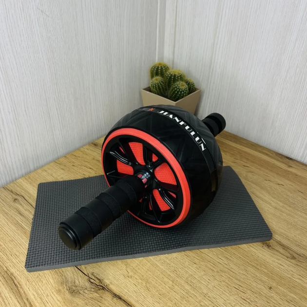 Колесо для пресса JIANFULUN Red-Black / ролик для пресса нескользящие ручки высокая стабильность - изображение 8