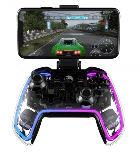 Геймпад Havit G158BT PRO, Transparent, бездротовий (Bluetooth 4.0), PC / Playstation 3/4 / Switch / Android / iOS, кріплення для телефону, акумулятор 800 mAh (HV-G158BT PRO) - Фото 2 Геймпад Havit G158BT PRO, Transparent, бездротовий (Bluetooth 4.0), PC / Playstation 3/4 / Switch / Android / iOS, кріплення для телефону, акумулятор 800 mAh (HV-G158BT PRO) - изображение 2
