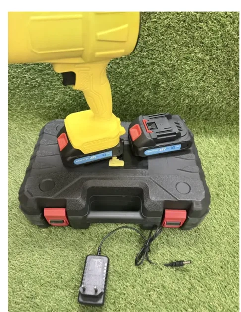 Воздуродувка аккумуляторная Krafftec бесщеточная 48V 6Ah 850W 45000 об/мин 220 м/с с 2 АКБ и кейсом желтая - изображение 6