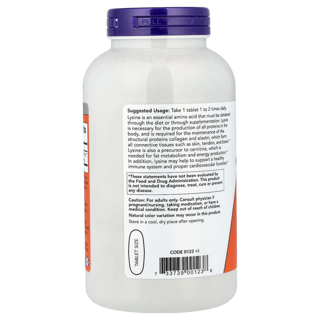L-Лизин NOW Foods "L-Lysine" 1000 мг (250 таблеток) - изображение 3