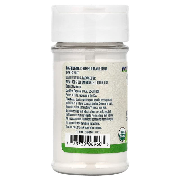Натуральная стевия NOW Foods "Better Stevia Organic Extract Powder" органический порошок (28 г) - изображение 3