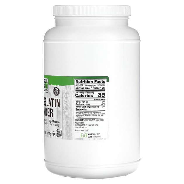 Гов'яжий желатин NOW Foods, Real Food "Beef Gelatin Powder" в порошку (1814 р) - зображення 2