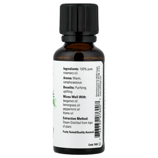 Эфирное масло розмарина NOW Foods, Essential Oils "Rosemary" 100% чистое розмариновое масло (30 мл) - изображение 2