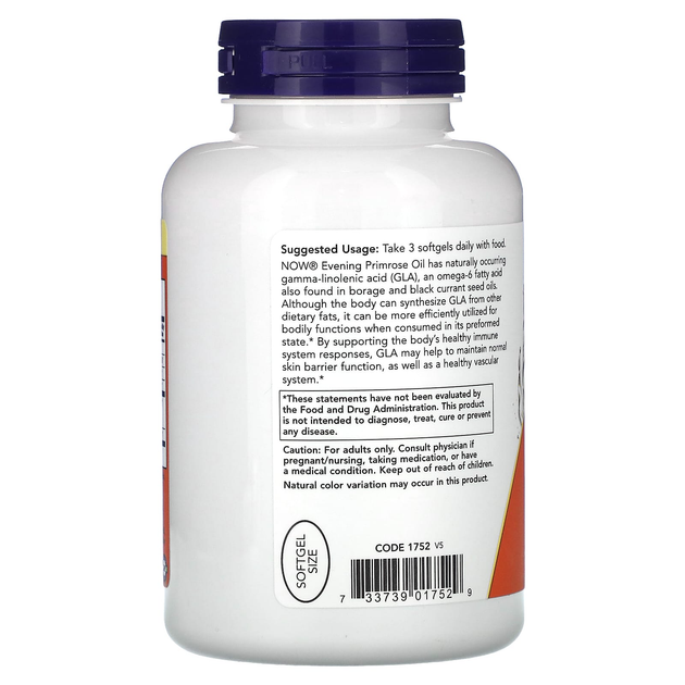 Масло примулы вечерней NOW Foods "Evening Primrose Oil" 500 мг (250 гелевых капсул) - Фото 3 Масло примулы вечерней NOW Foods "Evening Primrose Oil" 500 мг (250 гелевых капсул) - изображение 3