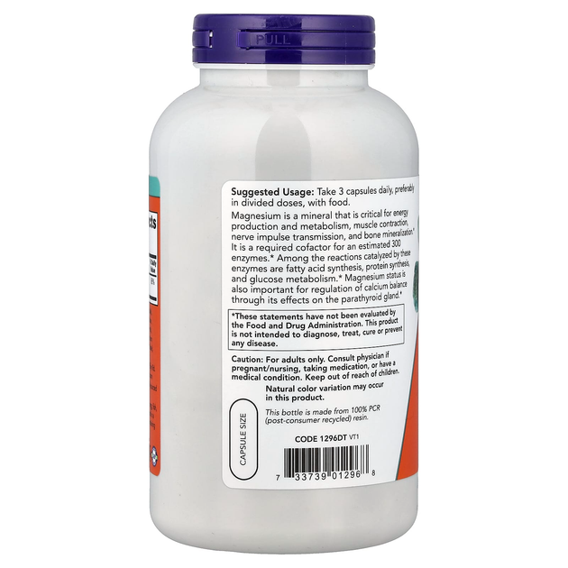 Цитрат магнію NOW Foods "Magnesium Citrate" підтримка нервової системи, 400 мг (240 рослинних капсул) - Фото 3 Цитрат магнію NOW Foods "Magnesium Citrate" підтримка нервової системи, 400 мг (240 рослинних капсул) - зображення 3