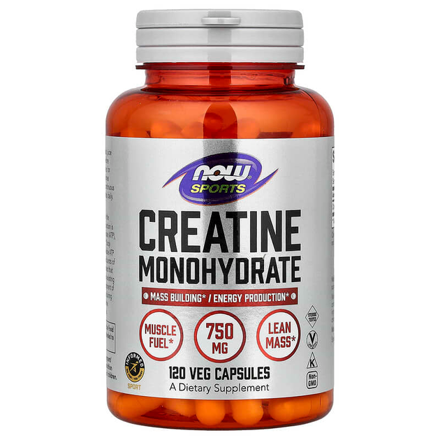 Креатин моногідрат NOW Foods, Sports "Creatine Monohydrate" 750 мг (120 рослинних капсул) - Фото 1 Креатин моногідрат NOW Foods, Sports "Creatine Monohydrate" 750 мг (120 рослинних капсул) - зображення 1