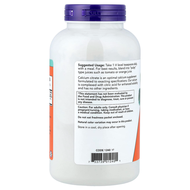 Цитрат кальция в порошке NOW Foods "Calcium Citrate Pure Powder" (227 г) - изображение 3
