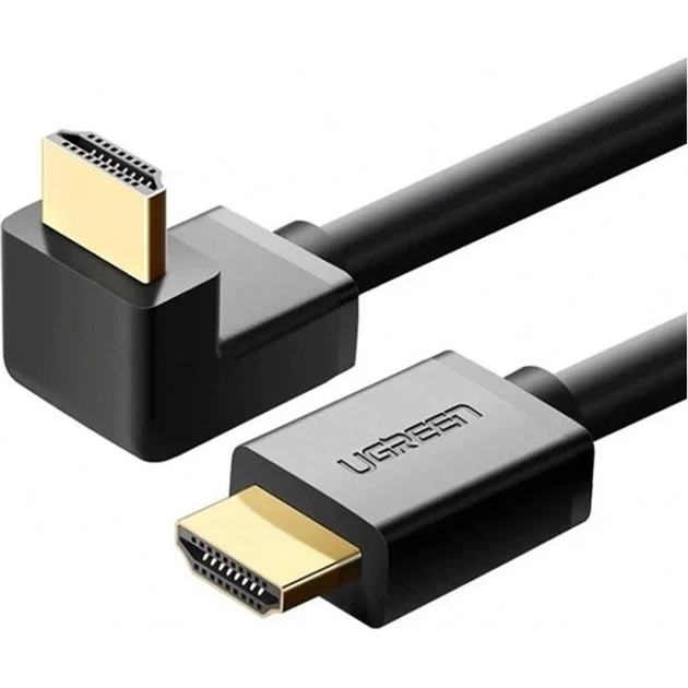 Кабель Ugreen HD103 HDMI to HDMI 90-Degree Right-Angle V2.0 1m Black (10172) [63384] - зображення 3