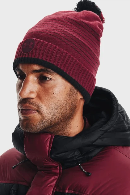 Чоловіча бордова шапка Halftime Fleece Beanie Under Armour OSFM 1365922-626 - Фото 2 Чоловіча бордова шапка Halftime Fleece Beanie Under Armour OSFM 1365922-626 - зображення 2