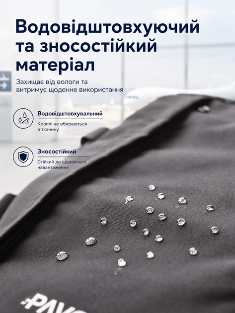 Рюкзак дорожній 40x30x20, чоловічий/жіночий ручна поклажа для подорожей літаком RAVO Cabin Pro 40, відділення для ноутбука 15.6" сумка дорожня для ручної поклажі Ryanair Wizz Air 24 л чорний - зображення 5