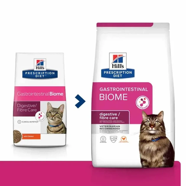 Hill’s PRESCRIPTION DIET Gastrointestinal Biome Сухий корм для котів при захворюваннях шлунково-кишкового тракту, з куркою, 8 кг - зображення 2