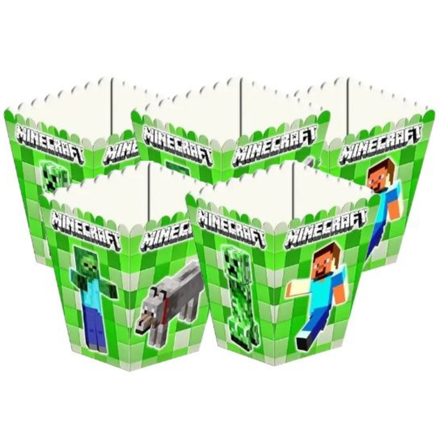 Коробочки для солодощів та попкорну «Майнкрафт» (Minecraft), 5 шт./уп. - Фото 1 Коробочки для солодощів та попкорну «Майнкрафт» (Minecraft), 5 шт./уп. - зображення 1