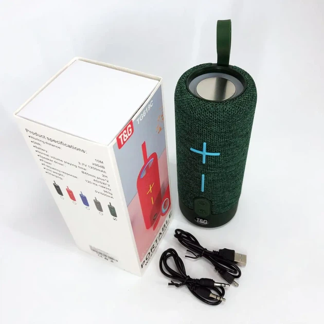 Беспроводная Bluetooth колонка TG619C с FM-радио, USB и TF портативная колонка Зеленая 3746 - изображение 4