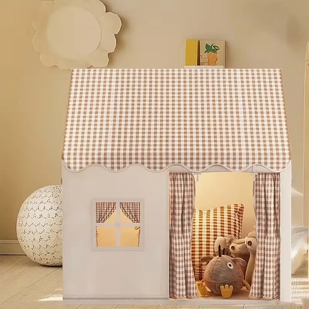 Дитячий ігровий кімнатний намет-будиночок Home 120×100×130 см бежевий для дому та вулиці - зображення 8