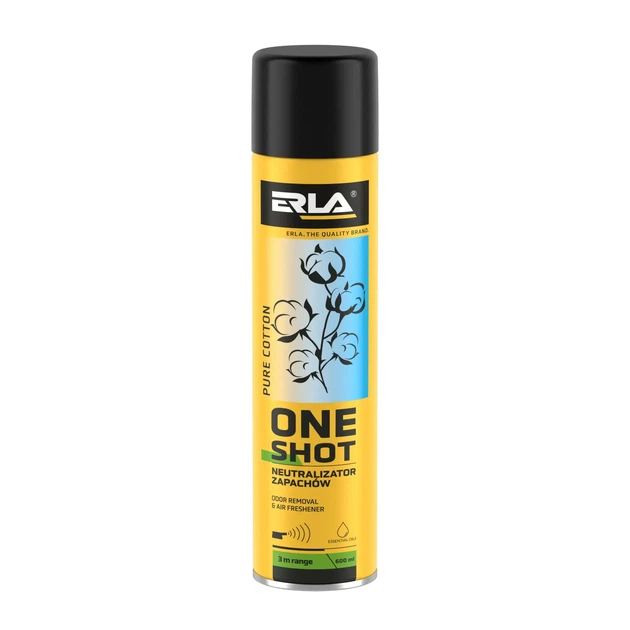 Нейтралізатор запаху та освіжувач повітря ERLA One Shot "Чиста бавовна" 600 мл (R421) - Фото 1 Нейтралізатор запаху та освіжувач повітря ERLA One Shot "Чиста бавовна" 600 мл (R421) - изображение 1