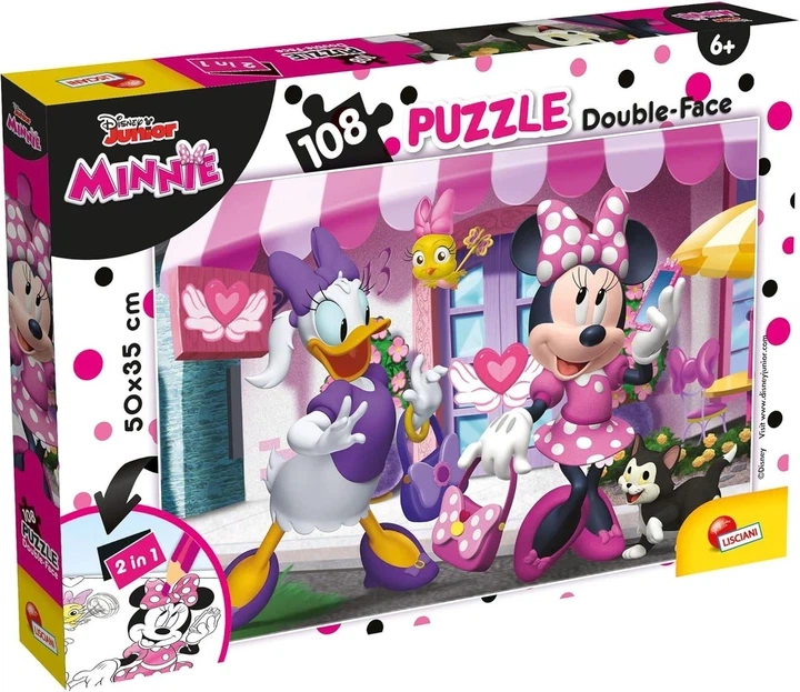 Disney Minnie Mouse 2-in-1 Maxi Floor Puzzle — Двохсторонній максі-пазл Мінні Маус 108 елементів (70×50 см) - Фото 1 Disney Minnie Mouse 2-in-1 Maxi Floor Puzzle — Двохсторонній максі-пазл Мінні Маус 108 елементів (70×50 см) - изображение 1