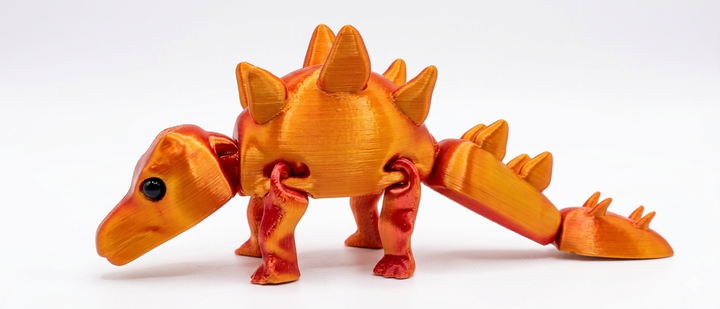 3D-игрушка антистресс Подвижный Динозавр (19х8х7 см) - Оранжевый - Фото 1 3D-игрушка антистресс Подвижный Динозавр (19х8х7 см) - Оранжевый - изображение 1