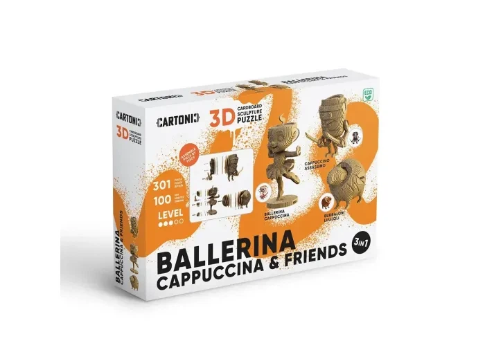 Картонний 3D пазл Ballerina Cappuccina and friends, Cartonic, 301 ел. - зображення 2