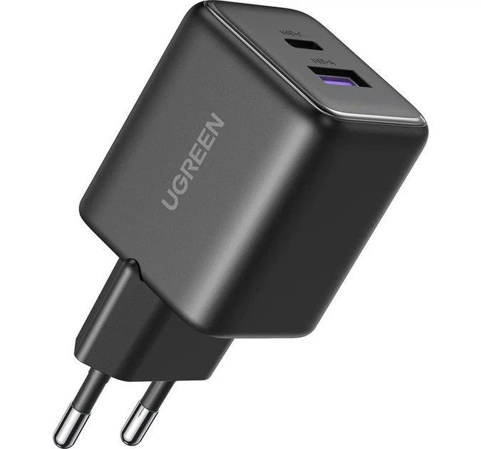 Зарядний пристрій UGREEN X516 30W 2-Port GaN Fast Charger Black (65014) - зображення 2