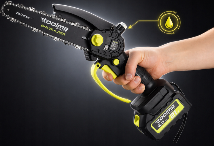 Акумуляторна ланцюгова пилка Toolme BRUSCHLESS 900Вт - Фото 4 Акумуляторна ланцюгова пилка Toolme BRUSCHLESS 900Вт - зображення 4