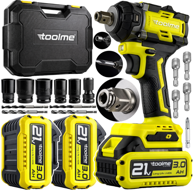 Гайковерт аккумуляторный ударный 650Нм Toolme - Фото 1 Гайковерт аккумуляторный ударный 650Нм Toolme - зображення 1
