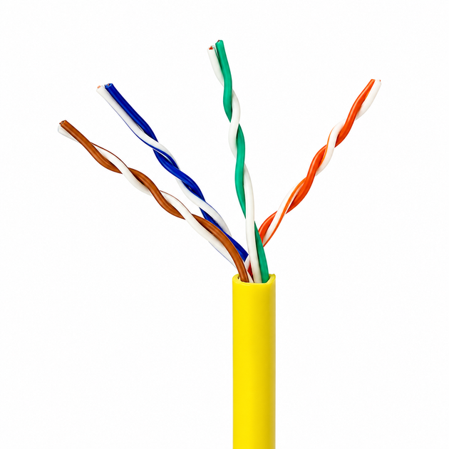 Патч-корд сетевой RJ45 Cat5e UTP 1 м, Ethernet кабель LAN, желтый - Фото 3 Патч-корд сетевой RJ45 Cat5e UTP 1 м, Ethernet кабель LAN, желтый - изображение 3