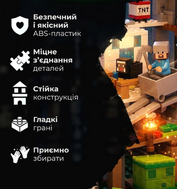 Конструктор Minecraft 587 деталей Горная пещера SJ82003 Майнкрафт